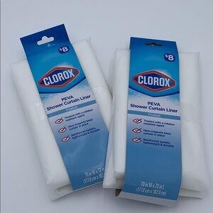 2 Clorox PEVA Shower Curtain Liner - White